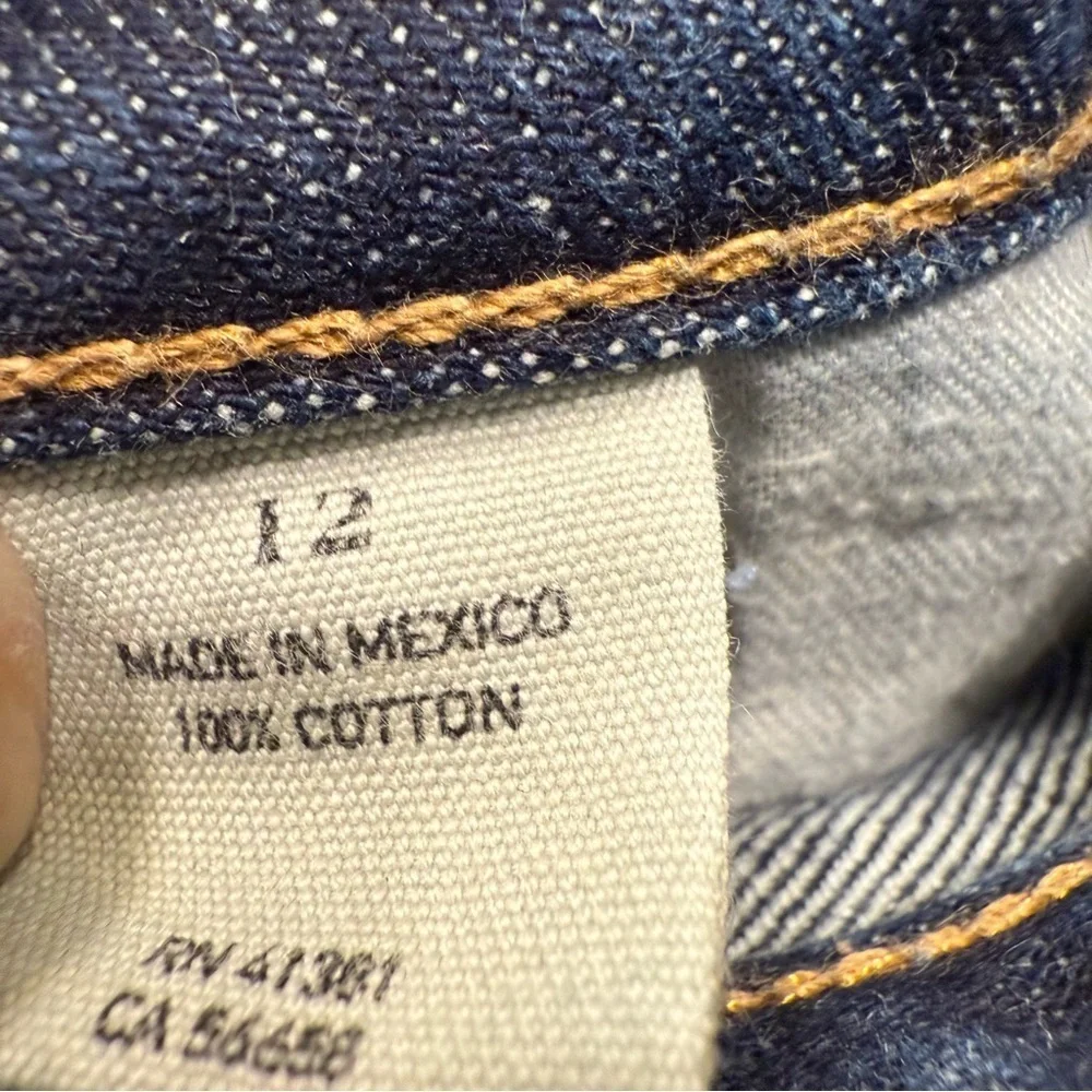 Ralph Lauren Girls 2 PCS Set Patchwork Jeans & Aqua Polo Shirt Sz 12-14